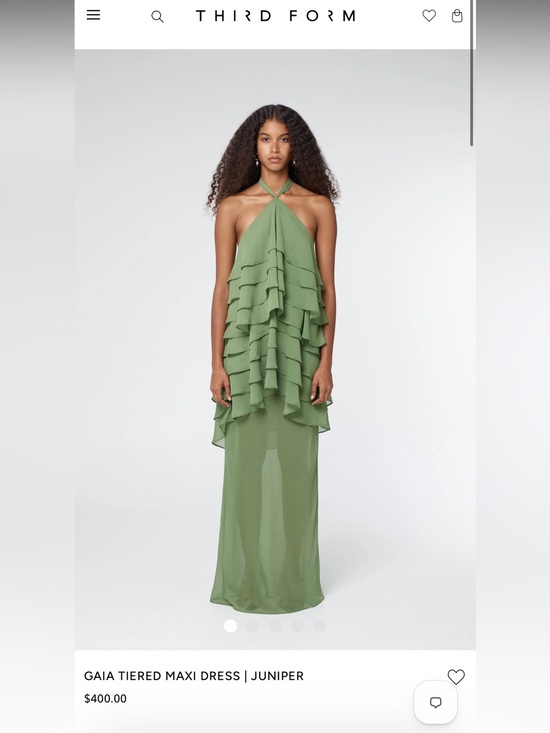 Third Form Dresses & Skirts - Third Form Gaia Maxi Dress — Pickle Green Ruffle Halter